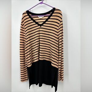 Softwear Mark Singer XL Slinky Knit Top Gold/black Long Tunic
